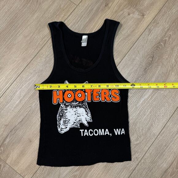 Y2K hooters Tacoma, WA black tank top crop top size small - Picture 6 of 6